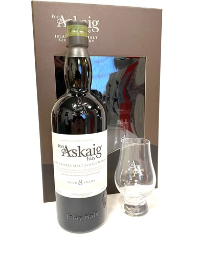 Port Askaig 8Y + 2 glazen 45.8%
