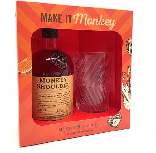 Monkey Shoulder 40% 70cl Geschenkverpakking + Glas