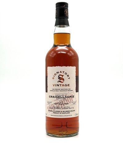 Craigellachie 15yo 2011 Signatory Vintage 100 Proof Edition #81 70cl 57,1%