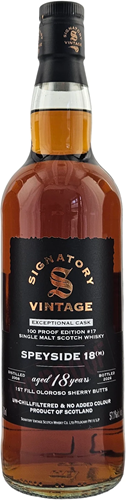 Speyside (M) 18yo 2008 Signatory Vintage Exceptional Cask 100 Proof Edition #17 70cl 57,1%
