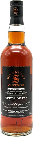 Speyside (M) 17yo 2008 Signatory Vintage Exceptional Cask 100 Proof Edition #16 70cl 57,1%